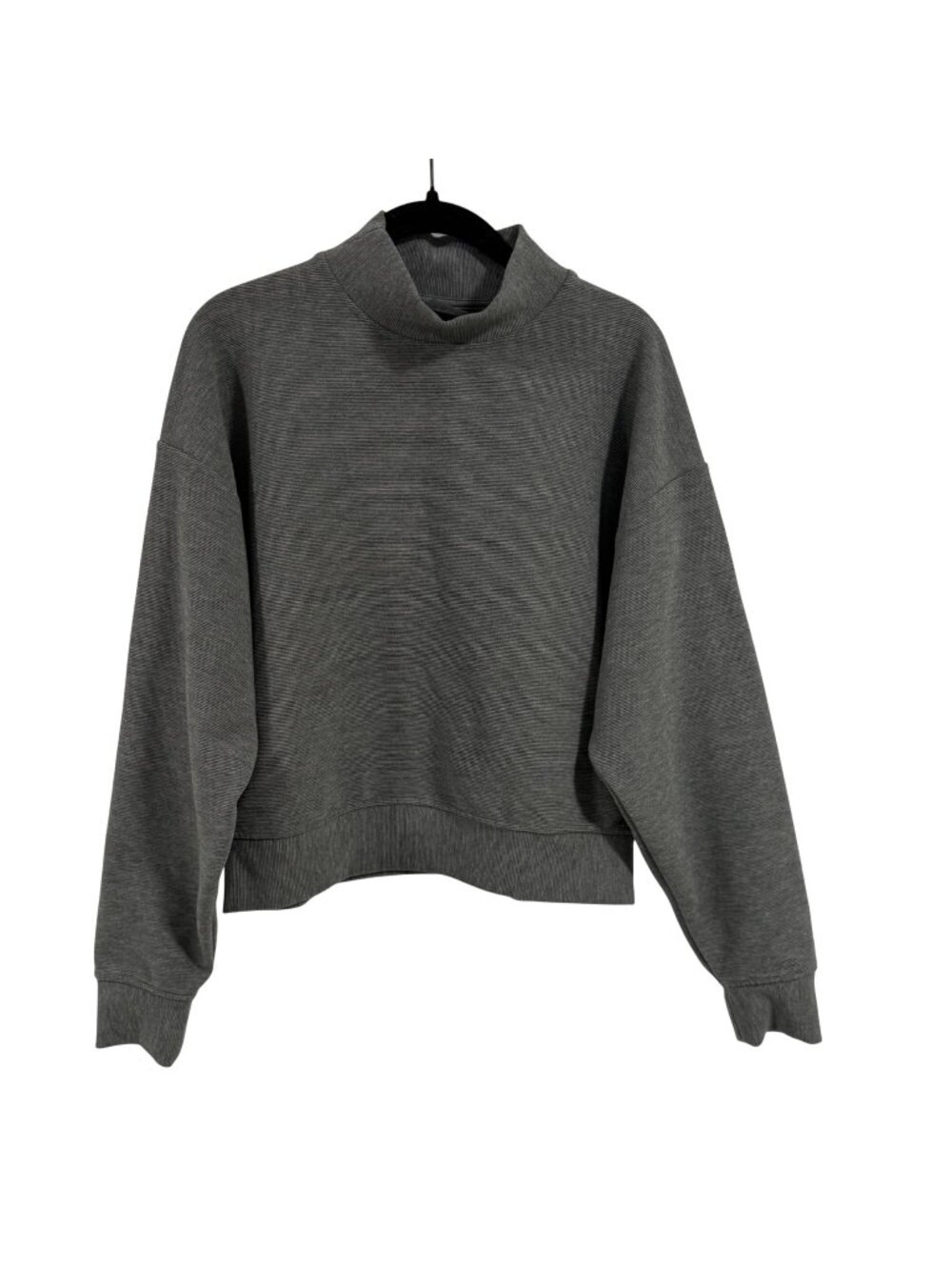CALIA by Carrie Underwood Mock Neck Cropped Gray Ribbed Sweatshirt‎ Size XS